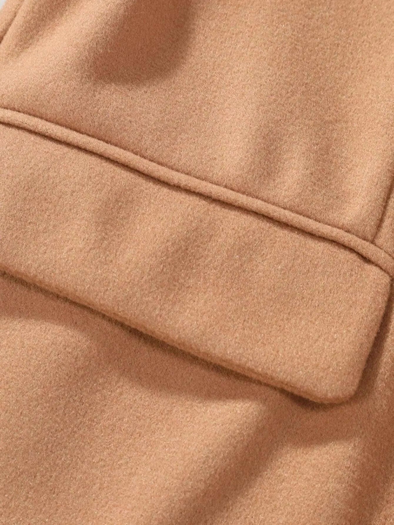 Manfinity Mode Men'S Shirt Collar Lapel Woolen Coat - LustMia