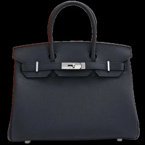 Lustmia Luxury Black 100% Leather Structured Tote Bag – Gold Hardware Handbag