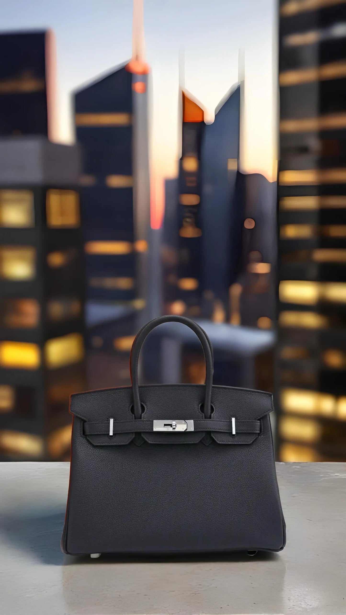 Lustmia Luxury Black 100% Leather Structured Tote Bag – Gold Hardware Handbag