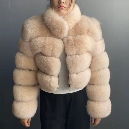 Fox Fur Jacket Women's Winter Coat