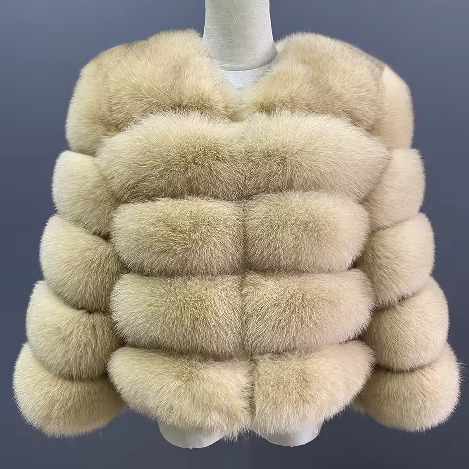 Fox Fur Jacket Women's Winter Coat