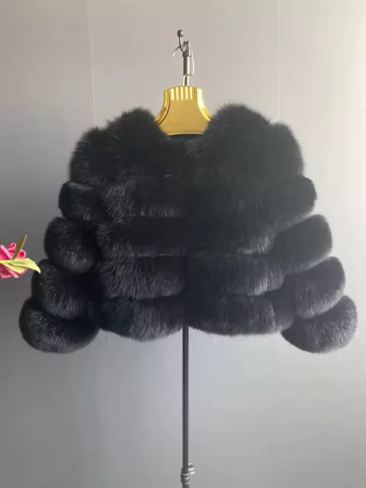 Fox Fur Jacket Women's Winter Coat