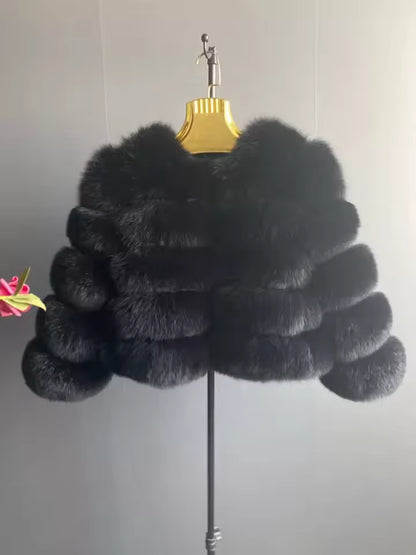 Fox Fur Jacket Women's Winter Coat
