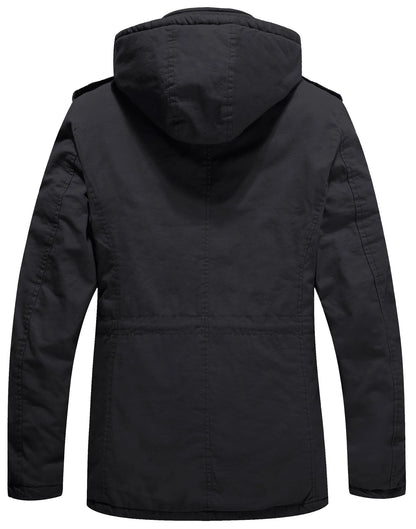 Men'S Winter Coat Hooded Puffer Coat Windproof Insulated Jacket Grey M