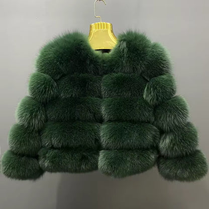 Fox Fur Jacket Women's Winter Coat