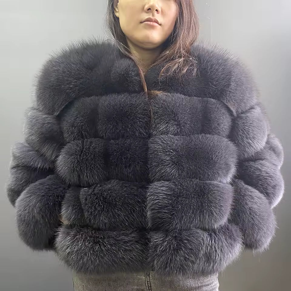 Fox Fur Jacket Women's Winter Coat