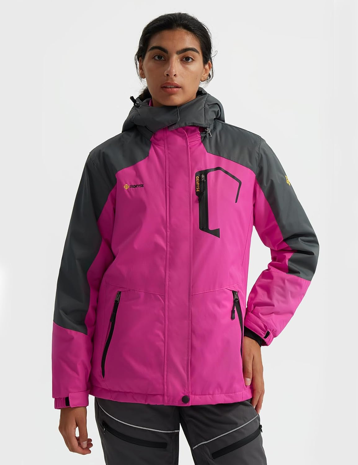 Women'S Ski Snow Jacket Warm Winter Waterproof Coat Snowboard Rain Jacket Hooded Windproof Windbreaker