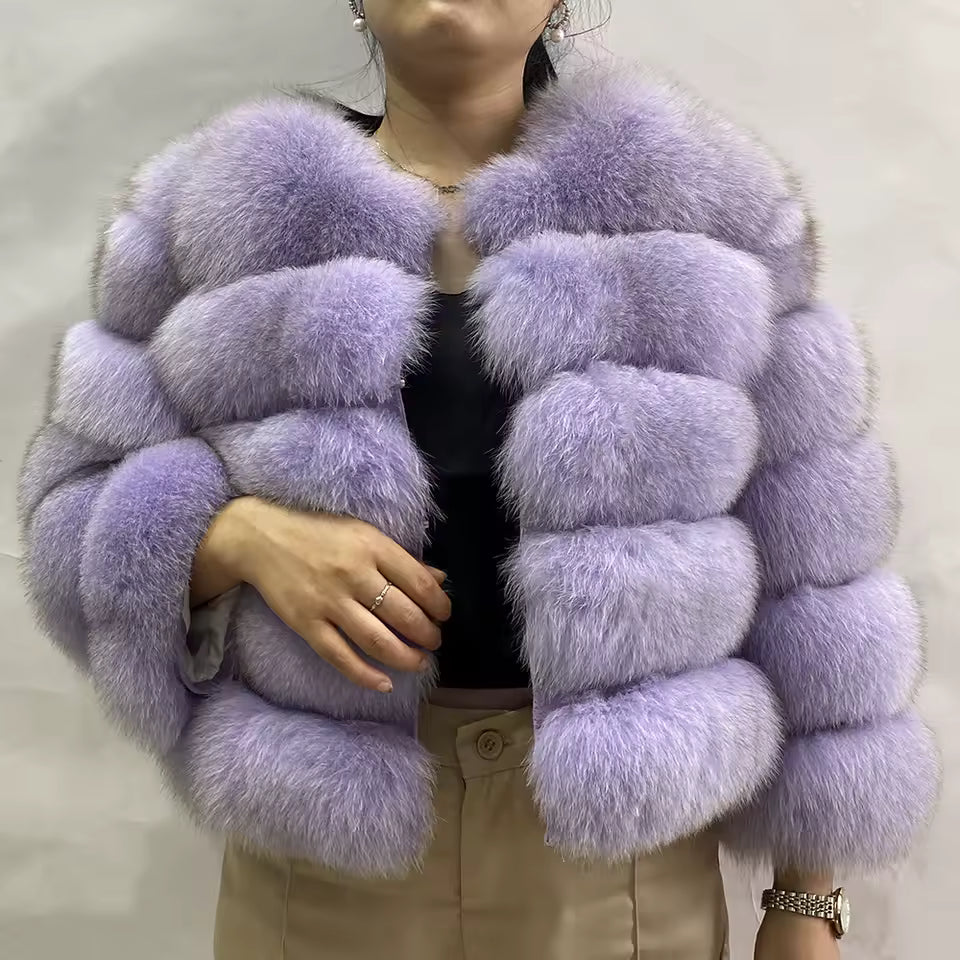 Fox Fur Jacket Women's Winter Coat