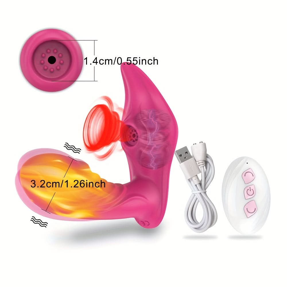 1pc Heating Sucking Vibrator Female G - Spot Clitoris Vaginal Nipples Air Stimulator Wireless Remote Control Sex Toys For Women Couples Adult - LustMia