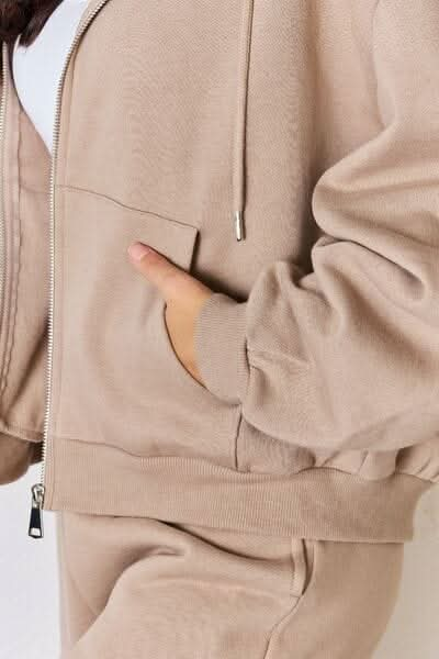 RISEN Oversized Zip Up Drawstring Hoodie - LustMia