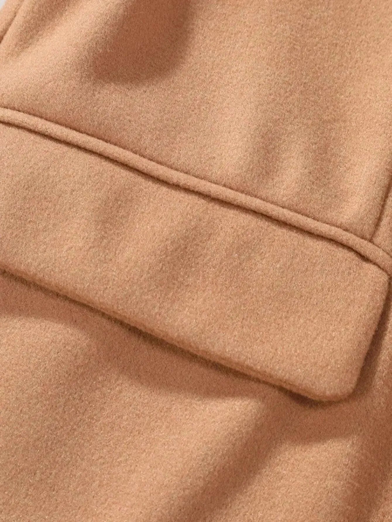 Manfinity Mode Men'S Shirt Collar Lapel Woolen Coat - LustMia