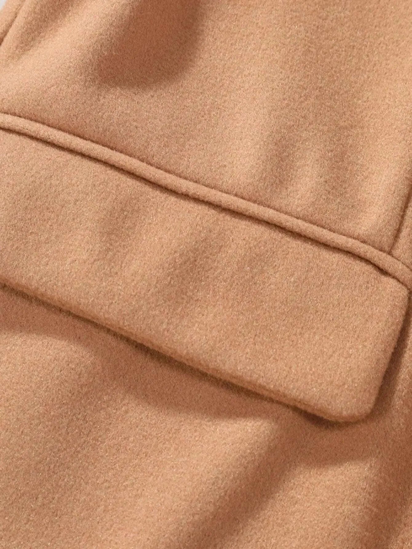 Manfinity Mode Men'S Shirt Collar Lapel Woolen Coat - LustMia