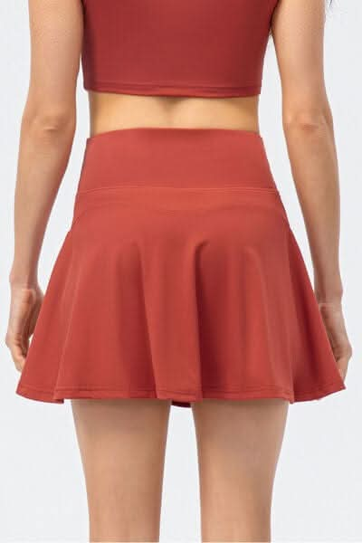 High Waist Wide Waistband Active Skirt - LustMia