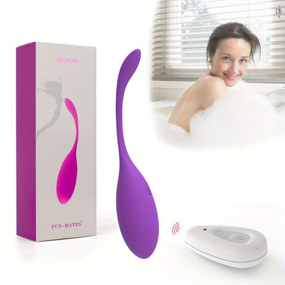 Luxurious Purple Silicone Vibrator with 10 Modes and Remote Control - LustMia