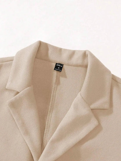 Manfinity Mode Men'S Shirt Collar Lapel Woolen Coat - LustMia