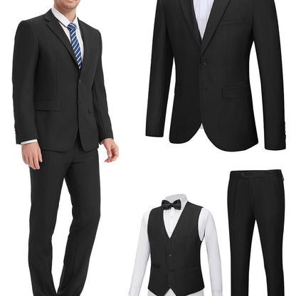 Mens SlimFit ThreePiece Wedding Business Suit - LustMia