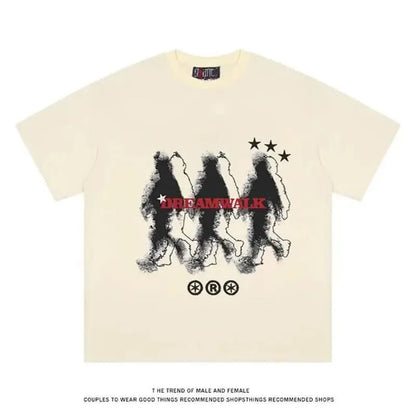 Men Graphic T-Shirts Oversized Cotton Summer Korean Fashion Y2K Streetwear Tops Short Sleeve Tees Pulovers Aesthetic Clothing - LustMia