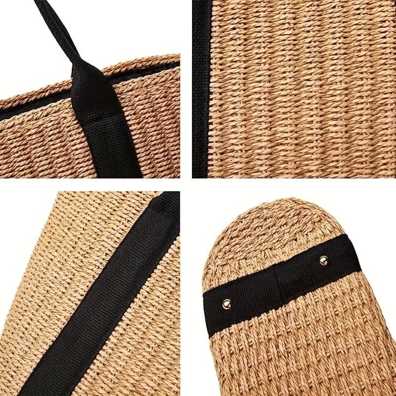 Large Capacity Summer Beach Tote Bag - Stylish Straw Woven & Rattan Handbag for Women - Spacious, Durable, Perfect for Travel, Vacations & Everyday Style - LustMia