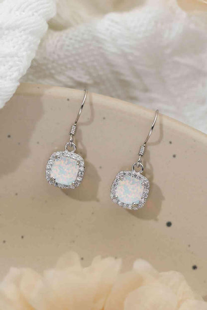 Opal Square Drop Earrings - LustMia