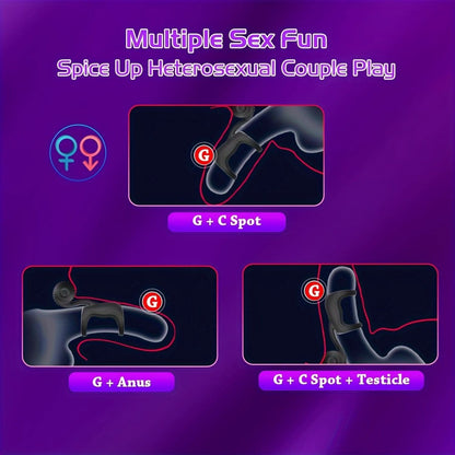 Vibrating Cock Ring with Snail Vibe Clitoral Stimulator, Pleasure Penis Ring Sleeve Vibrator Couples Adult Sex Toys for Men Women, Male Couple Sex Toy, Cock Rings Vibrators for Men Erection Sex - LustMia