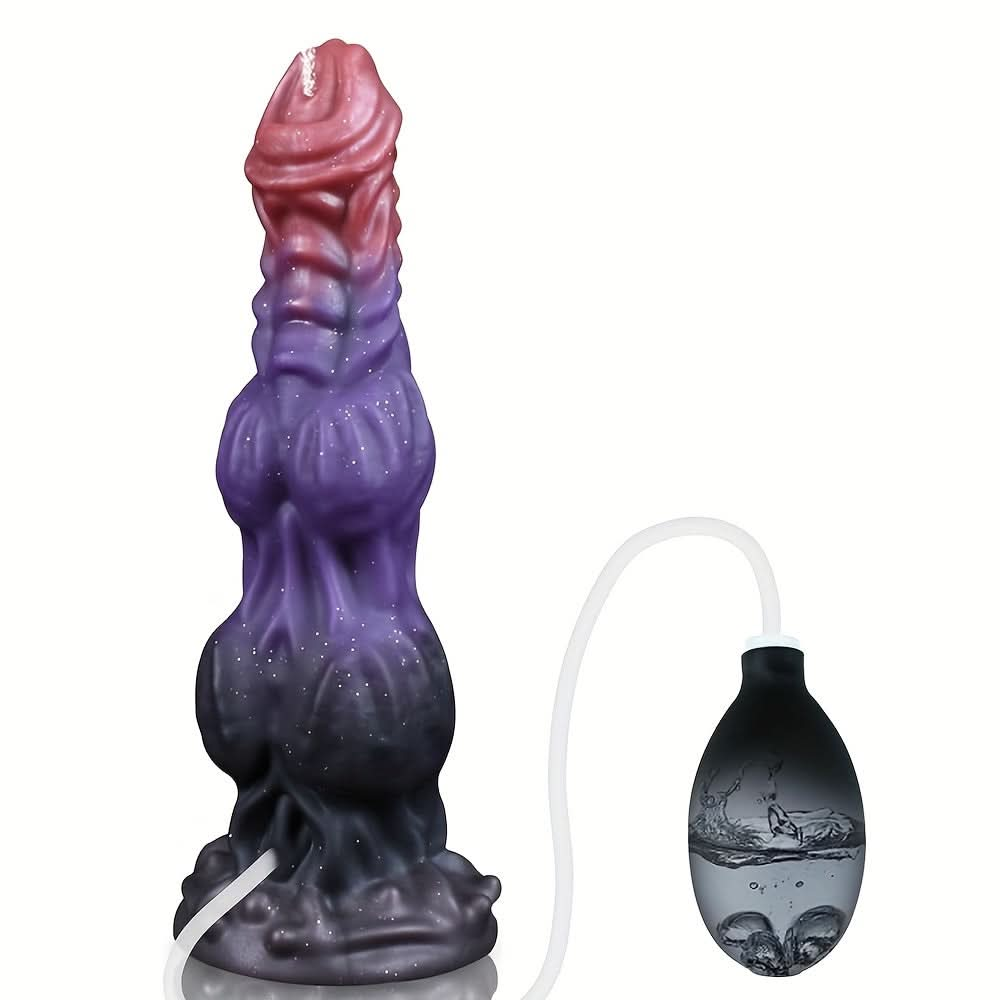 1pc Liquid Silicone 9.6" Monster Dildo Squirting Dildo Silicone Ejaculating Dildo With Knots, Fantasy Dildo Thick Dragon Dildo Horse Dildo With Strong Suction Cup, Huge Dog Dildo Soft Anal Dildo, Adult Toys For Women Men - LustMia