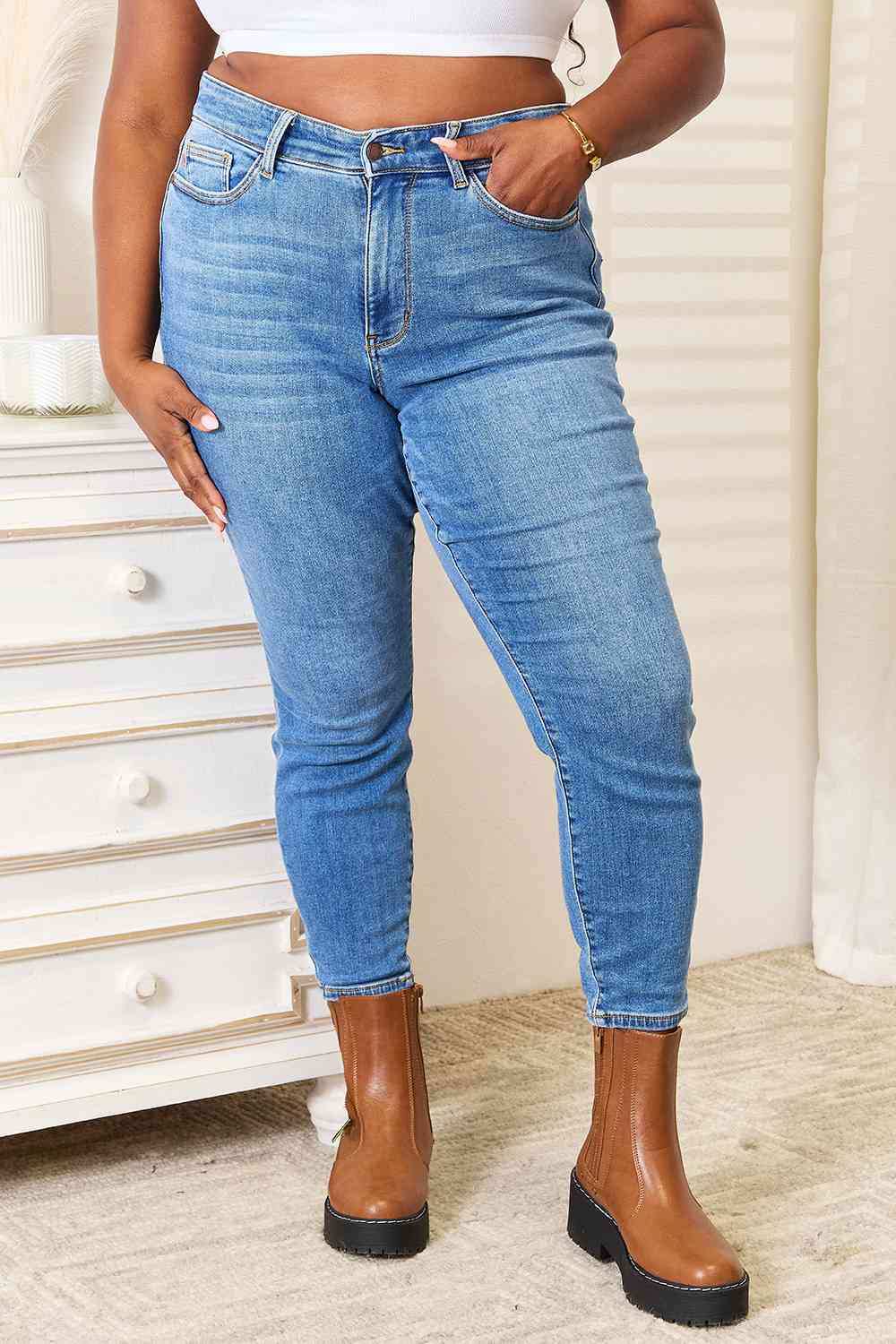 Judy Blue Full Size High Waist Skinny Jeans - LustMia