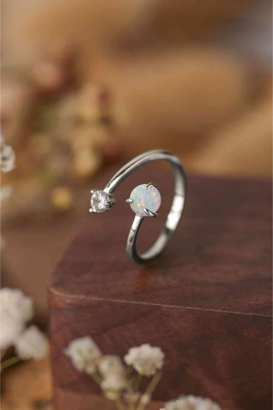 Opal 925 Sterling Silver Bypass Ring - LustMia