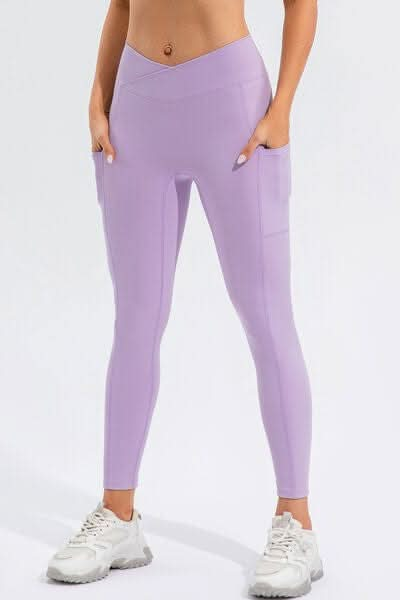 High Waist Active Leggings with Pockets - LustMia