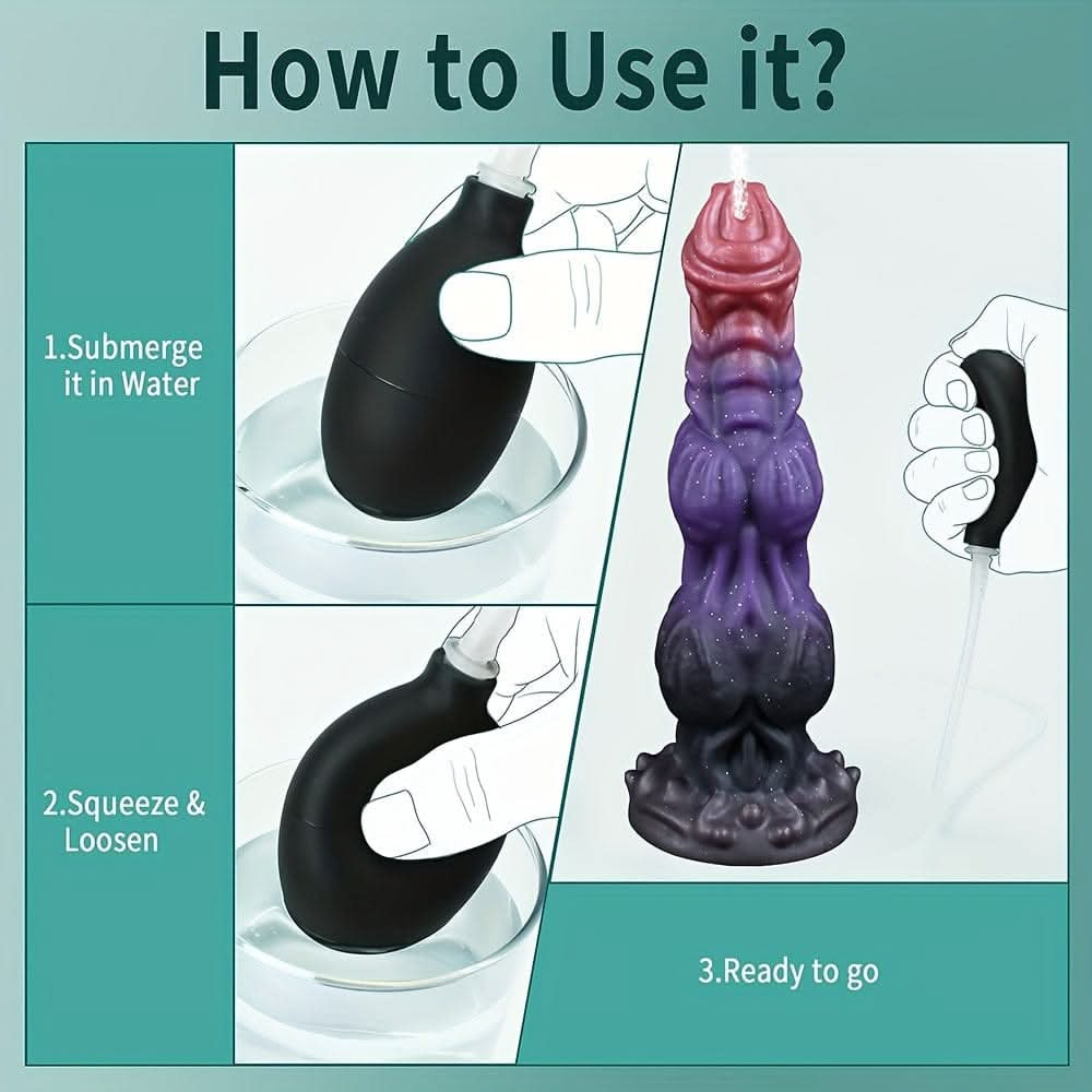 1pc Liquid Silicone 9.6" Monster Dildo Squirting Dildo Silicone Ejaculating Dildo With Knots, Fantasy Dildo Thick Dragon Dildo Horse Dildo With Strong Suction Cup, Huge Dog Dildo Soft Anal Dildo, Adult Toys For Women Men - LustMia