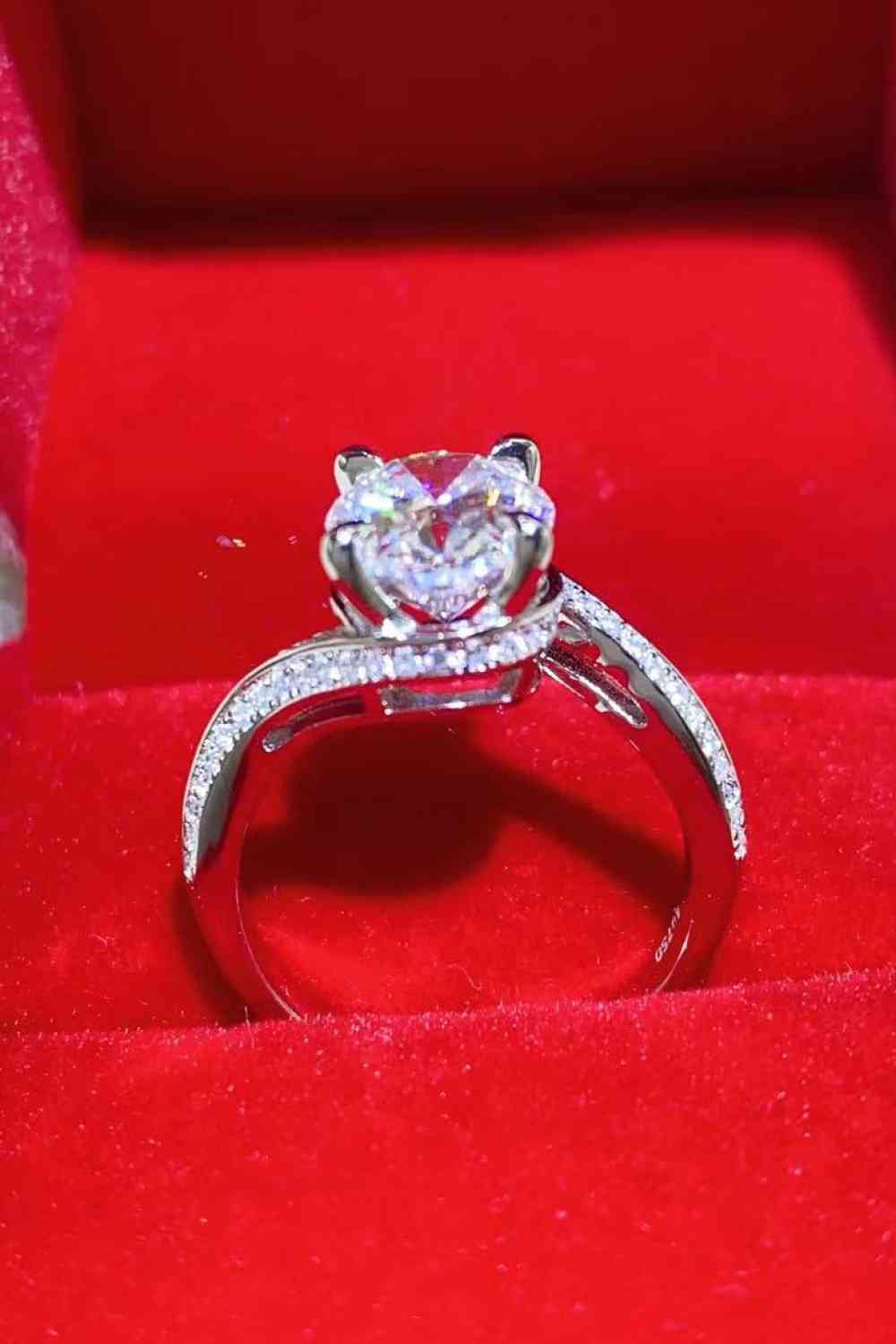 3 Carat Moissanite Side Stone Ring - LustMia