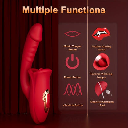 10mode Rose Vibrator for Gspot Stimulation Waterproof Massager - LustMia