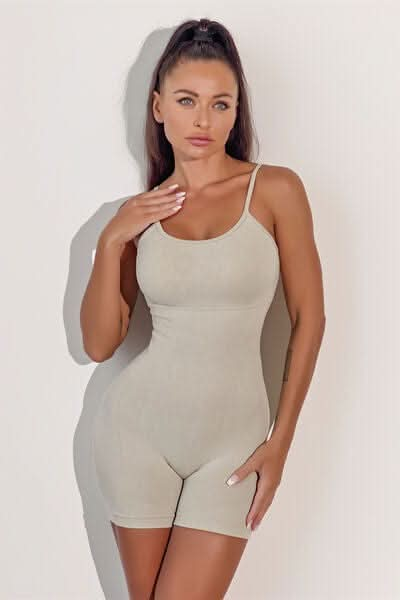 Spaghetti Strap Active Romper - LustMia