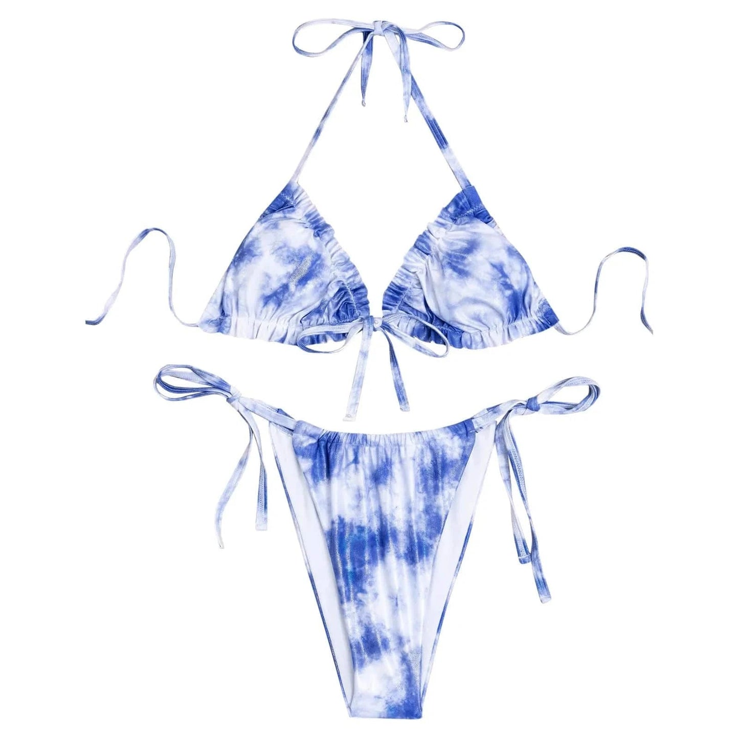 Juniors Swimsuits Tie Swimsuit Swimsuit Set Bikini Bandeau Tie - dye Brazilian Swimwear Bikini Beachwear American Bikini - LustMia