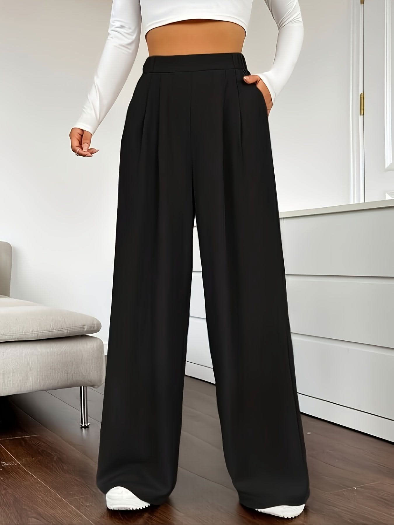 Chic High Waist Wide Leg Pants SpringSummer Essential - LustMia