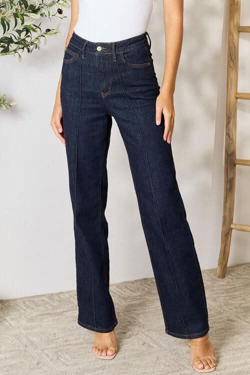 Judy Blue Full Size High Waist Wide Leg Jeans - LustMia