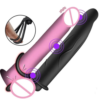 Double Penetration Dildo Anal Prostate Penis Cock Ring Vibrator Sex Toys For Woman Strap On Penis Butt Plug Sex Tooys for Men - LustMia