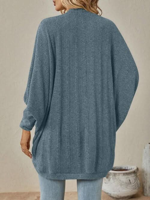 Open Front Dropped Shoulder Cardigan - LustMia