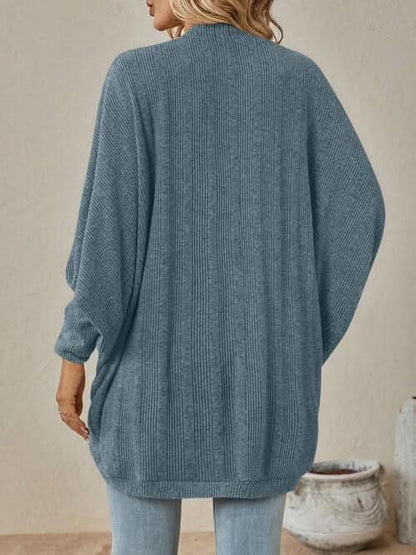 Open Front Dropped Shoulder Cardigan - LustMia