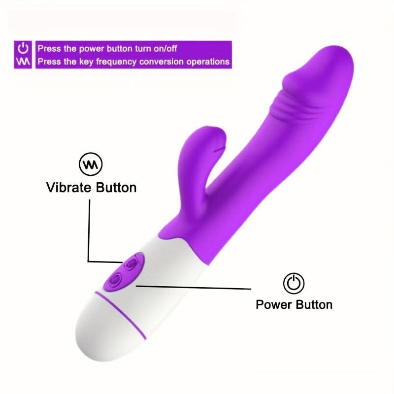 1pc AV Stick Vibrator 30 Frequencies Double Head Clitoris Vagina Masturbation Vibrator Massage Stick Sex Toy For Women - LustMia