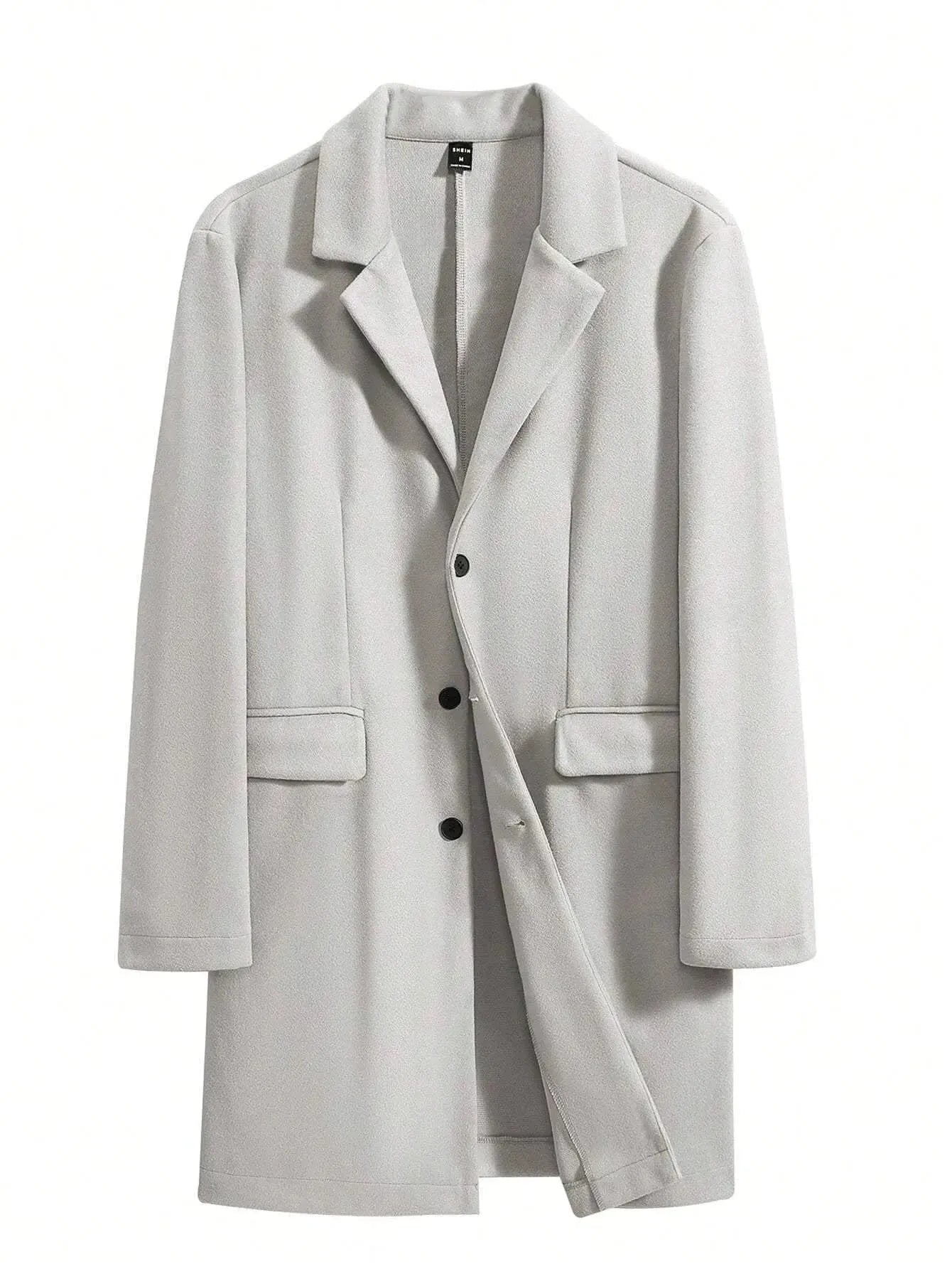 Manfinity Mode Men'S Shirt Collar Lapel Woolen Coat - LustMia