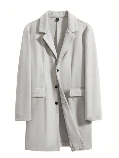 Manfinity Mode Men'S Shirt Collar Lapel Woolen Coat - LustMia