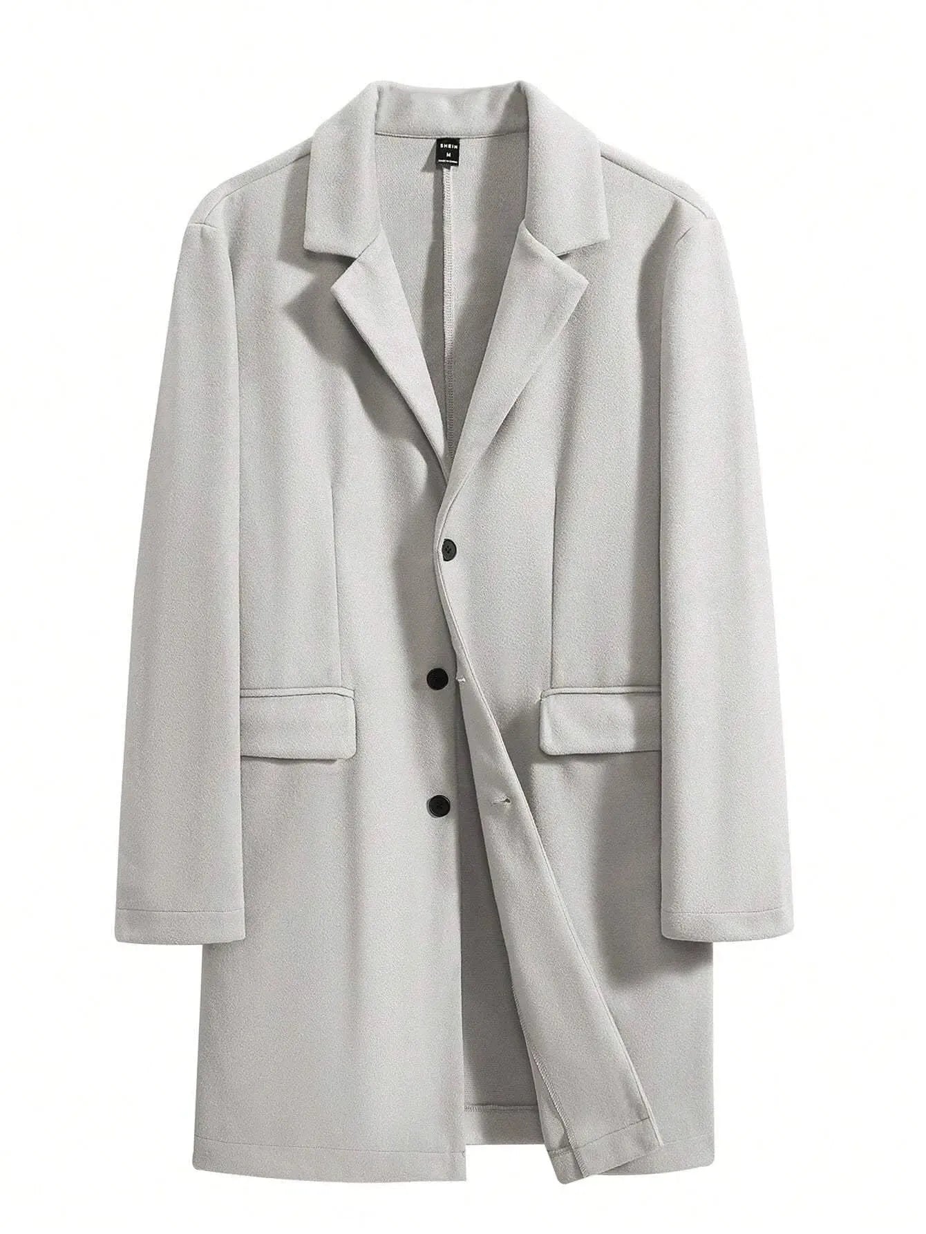 Manfinity Mode Men'S Shirt Collar Lapel Woolen Coat - LustMia