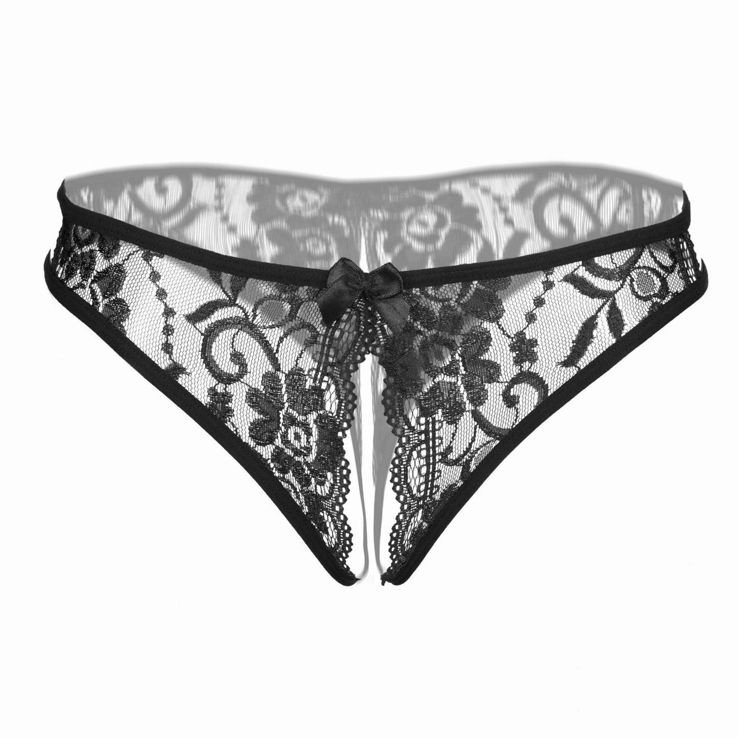 1/6 Pcs Floral Lace Mesh Thongs, Hollow Out Open Crotch Panties, Women's Sexy Lingerie & Underwear - LustMia