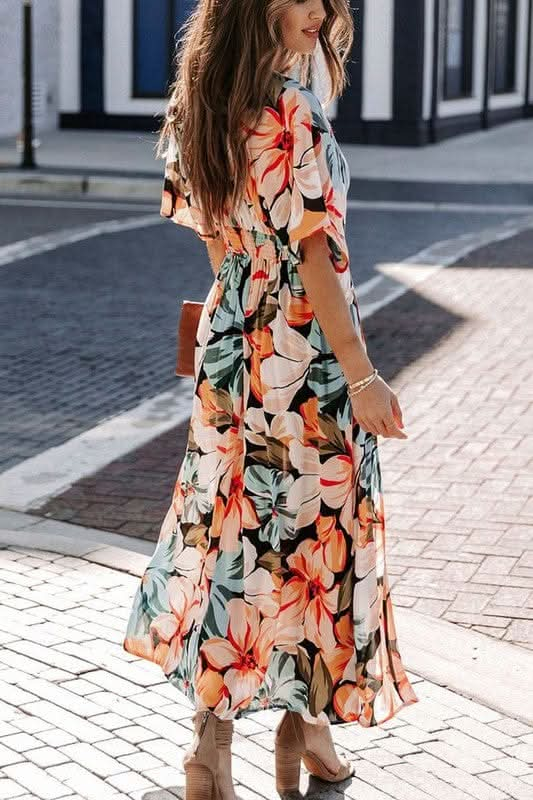 Floral midi dress - LustMia