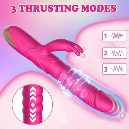 Rose Thrusting Rabbit Vibrator 3 Thrusting 10 Vibrating Modes - LustMia