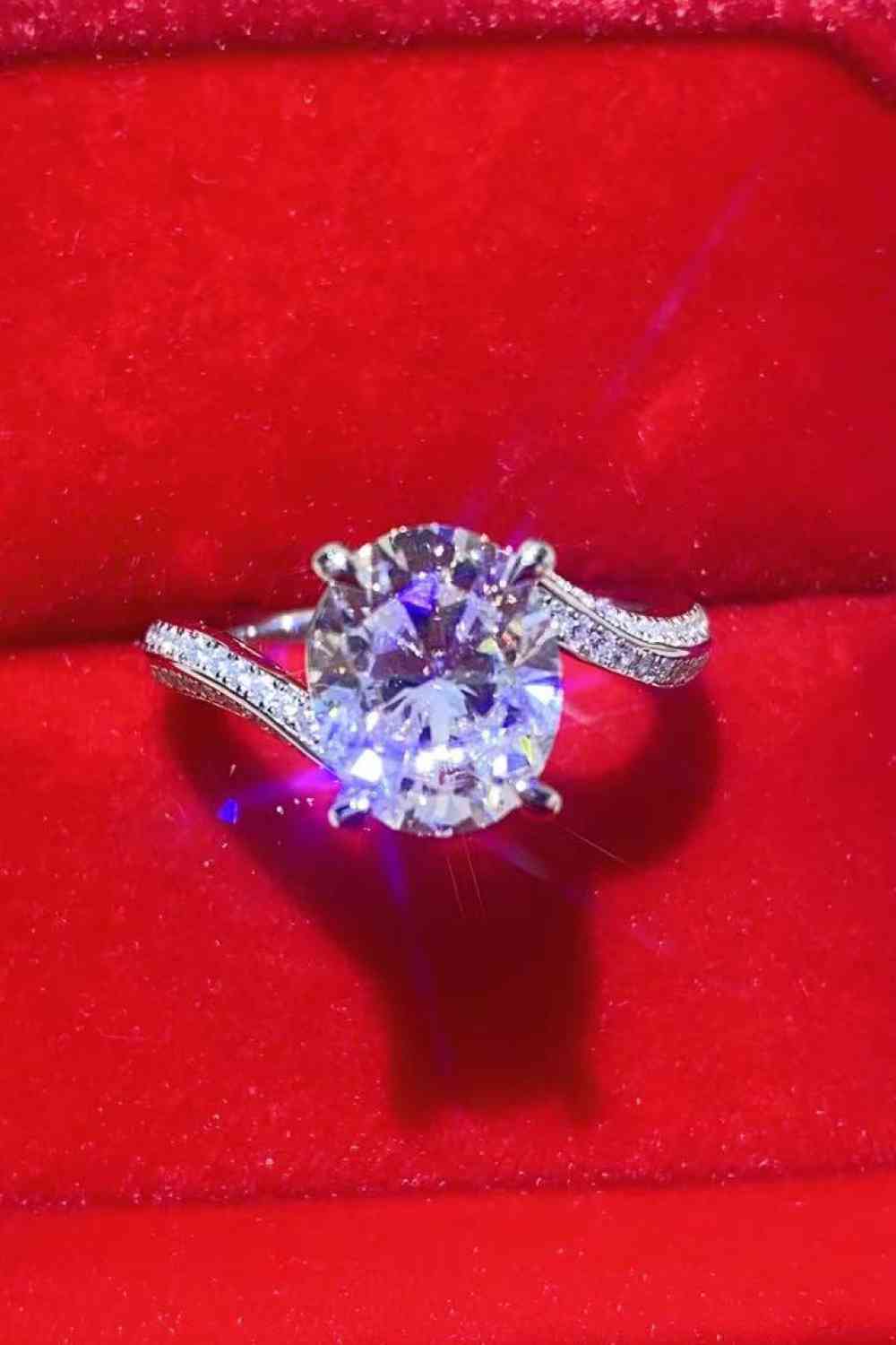 3 Carat Moissanite Side Stone Ring - LustMia