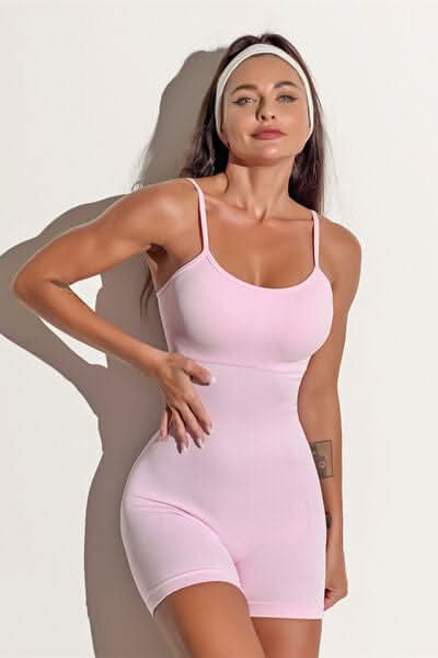 Spaghetti Strap Active Romper - LustMia