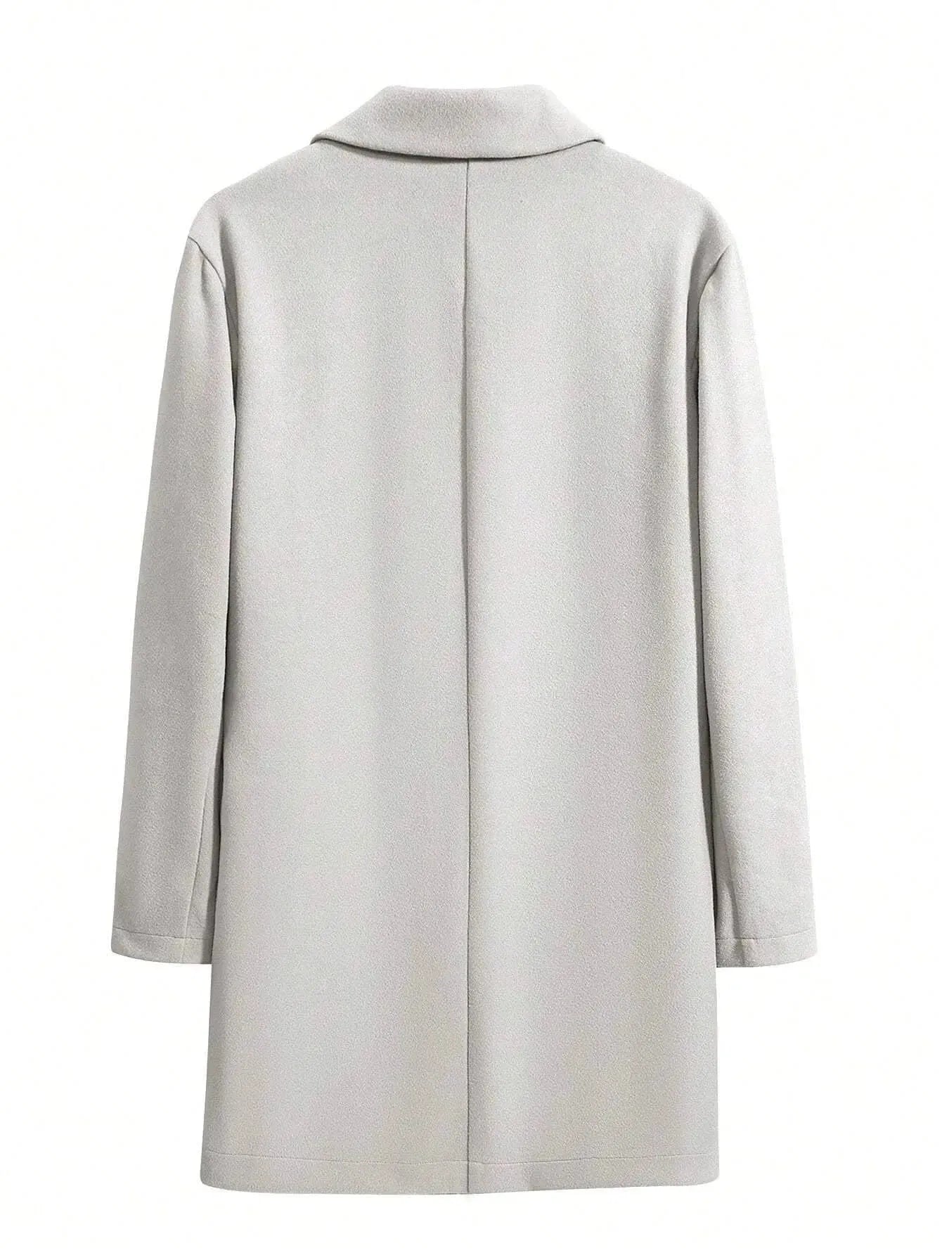 Manfinity Mode Men'S Shirt Collar Lapel Woolen Coat - LustMia