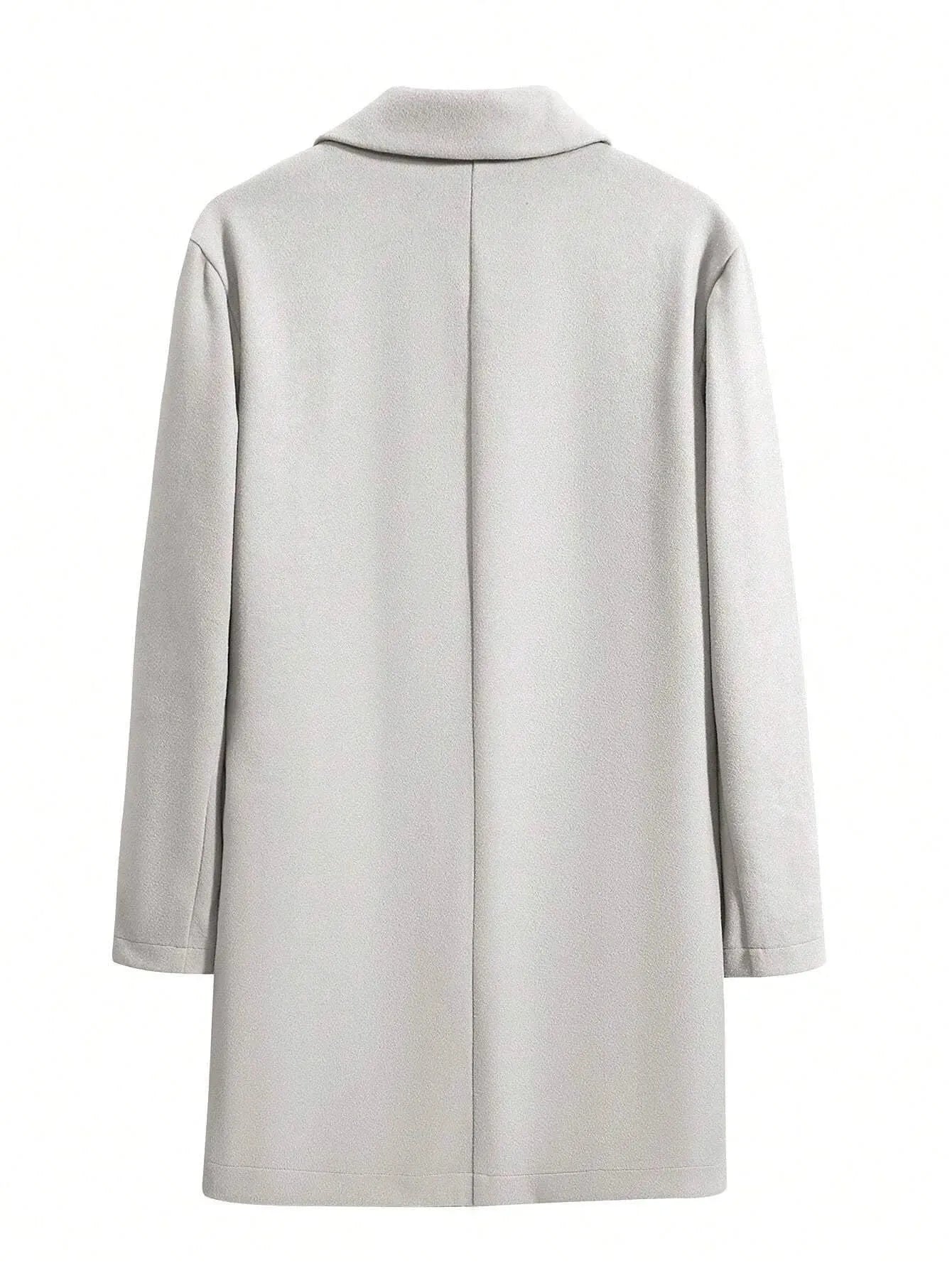 Manfinity Mode Men'S Shirt Collar Lapel Woolen Coat - LustMia