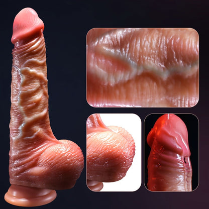 1pc 7/8inch Realistic Penis For Women, Silicone Sliding Foreskin Dildo, Dildos With Strong Suction Cup, Female Sex Toy, Big Feels Like Skin Fake Dick, Adults Erotic Strapon Dildo Anal Sex Toys For Couples Male & Female & Gays - LustMia